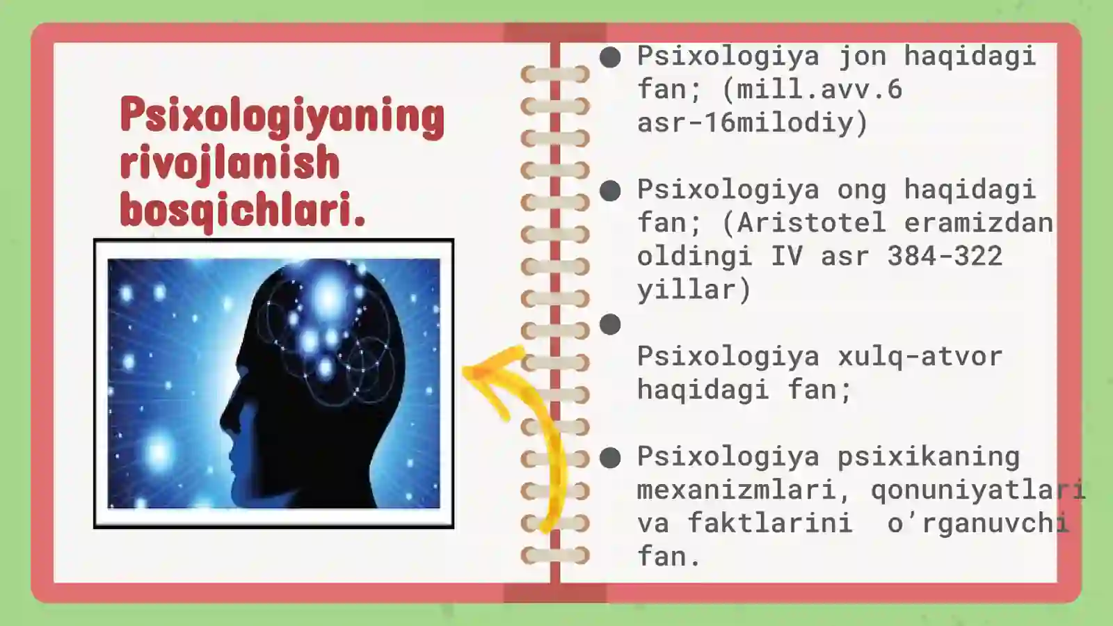 Psixologiyafanining predmeti va rivojlanish tarixi 4