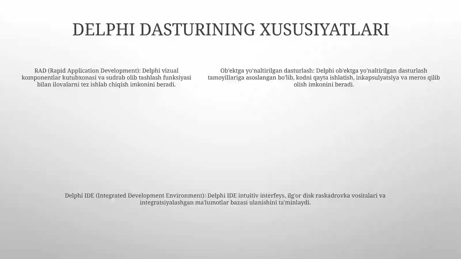 Delphi Dasturlash Muhiti 4