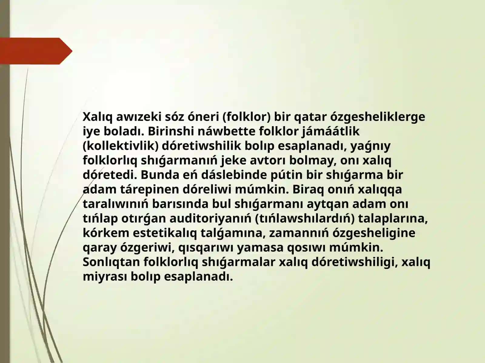 Folklor haqqında ulúwat Túsinq 4