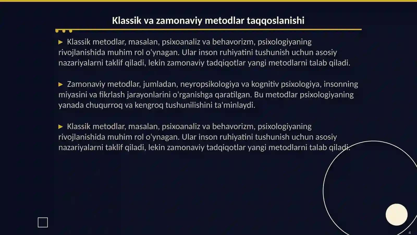 Psixologiya fanining tadqiqot metodlari va tarmoqlari 4