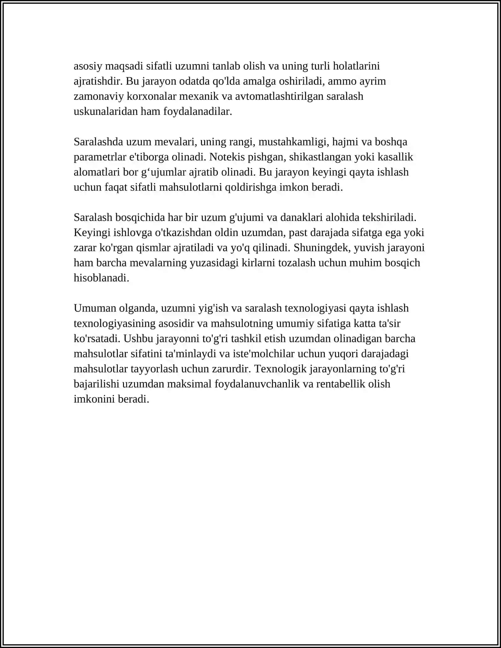 UZUMNI QAYTA ISHLASH TEXNALAGOYASI 4