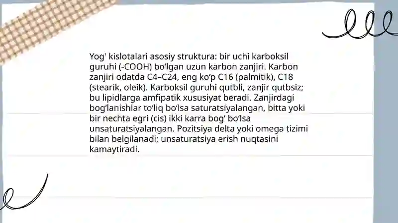 Lipidlarning tuzulishi 4