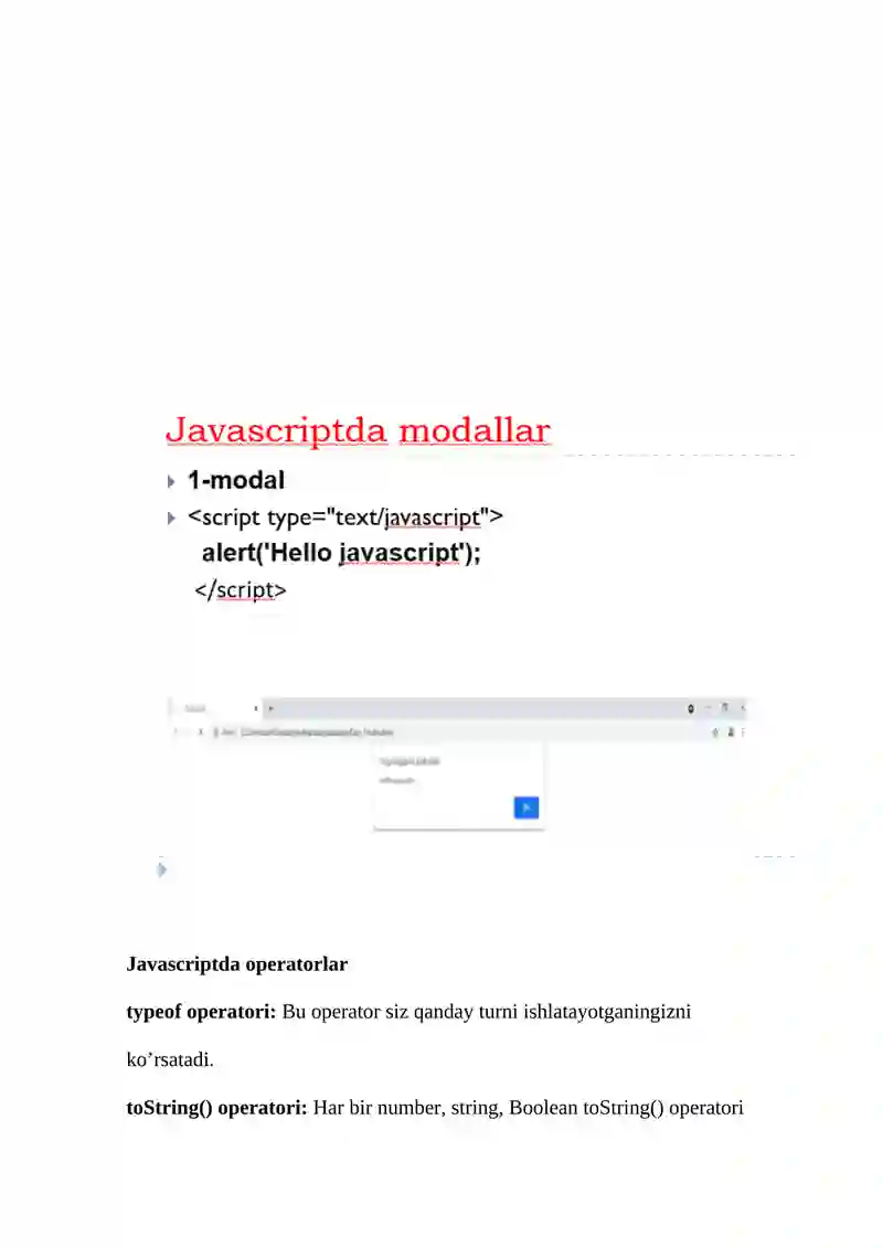 Javascript tilida obyektlar yordamida sahifa yaratish 4