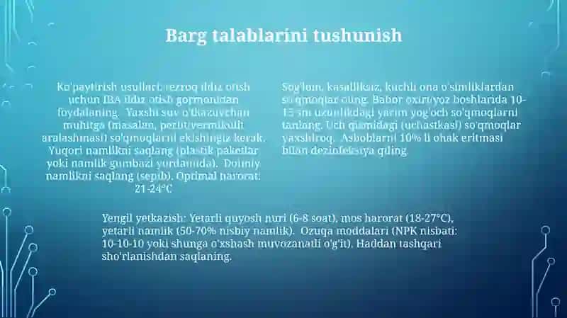 Toklarni koʻpaytirish uchun qalamchalar sifatini aniqlash 4