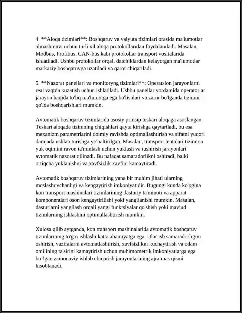 KON TRANSPORT MASHINALARIDA AVTOMATIK BOSHQARUV TIZIMLARI 4