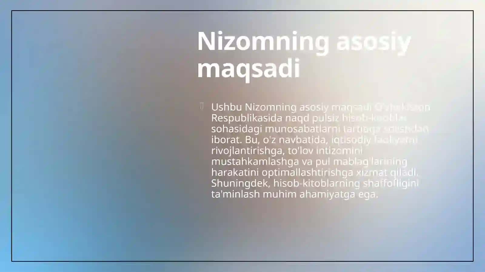 O’zbekiston Respublikasi naqd pulsiz hisob-kitoblari to’g’risida 4