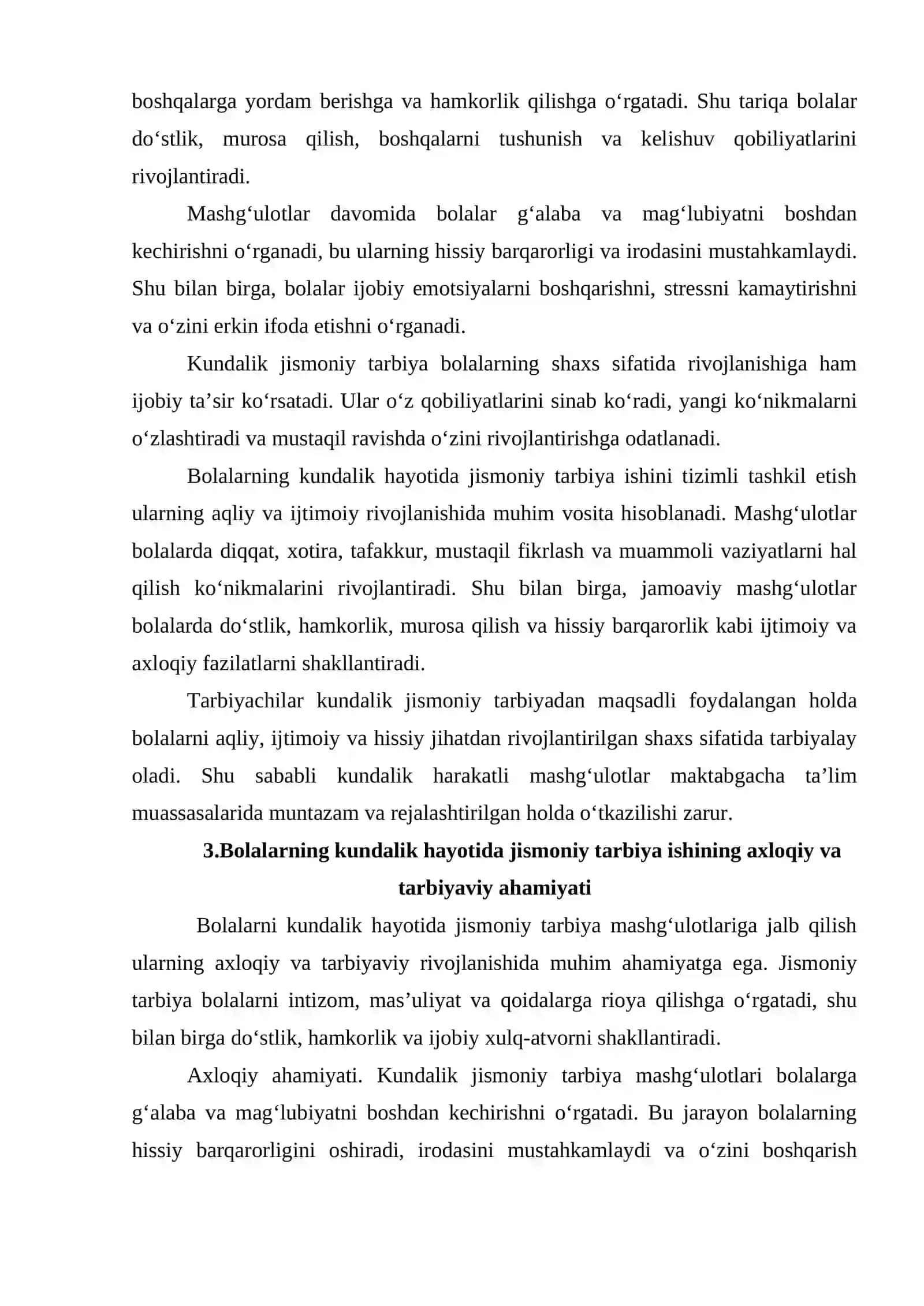 Bolalarni kundalik hayotida jismoniy tarbiya bo‘yicha ishni tashkil etish 4