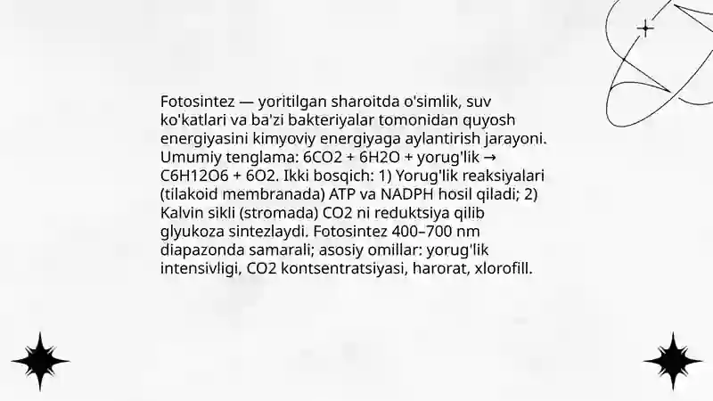 Modda va energiya almashinuvi 4
