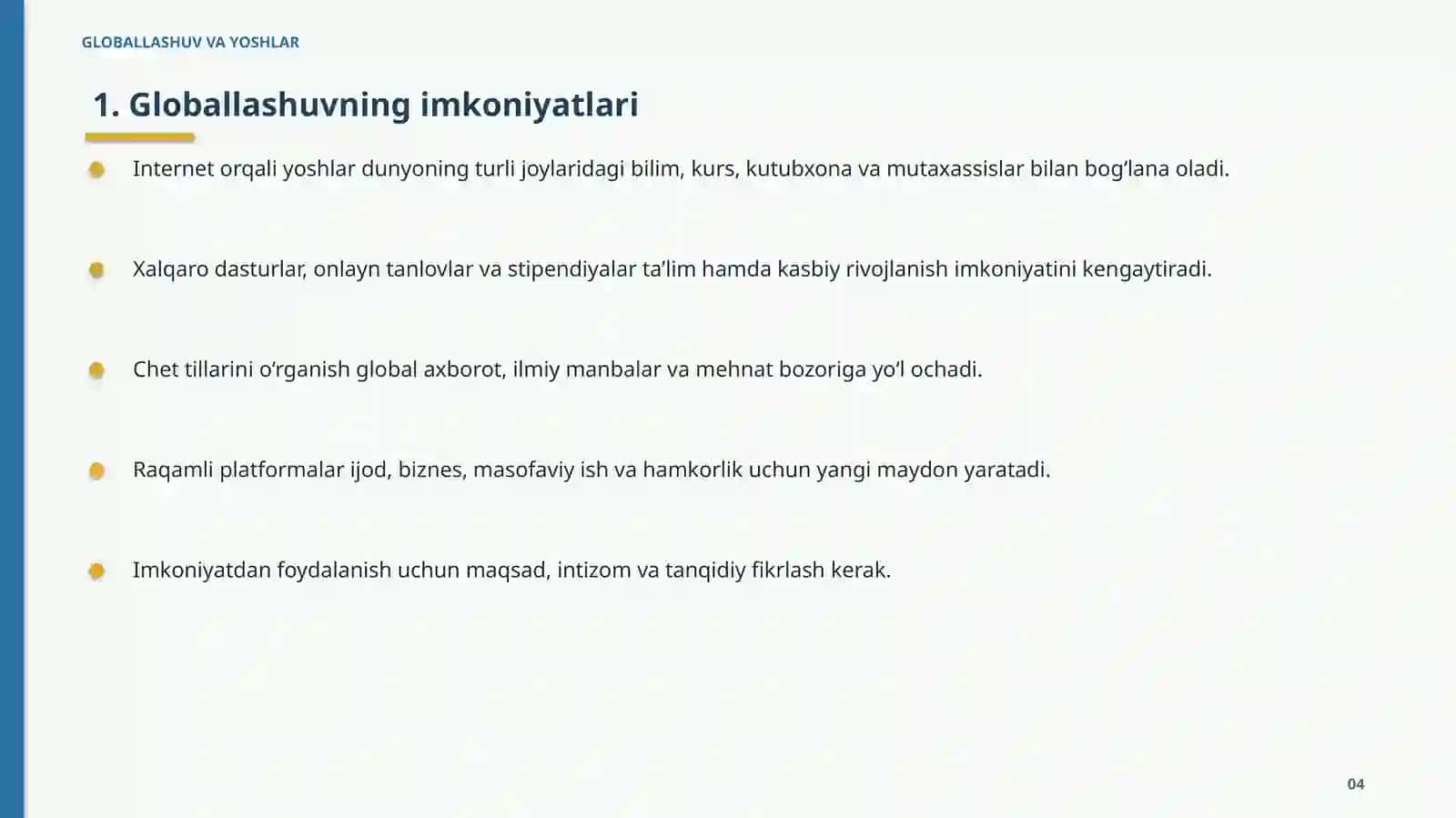 GLOBALLASHUV VA YOSHLAR 4