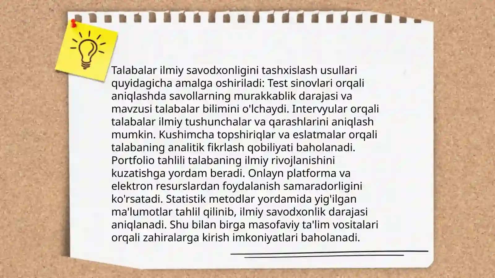 Ta' lim olganlikni tashxis etish.STEAM ta'limi 4