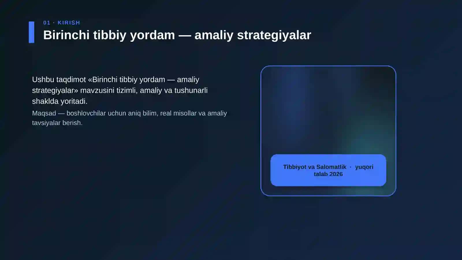 Birinchi tibbiy yordam — amaliy strategiyalar 4