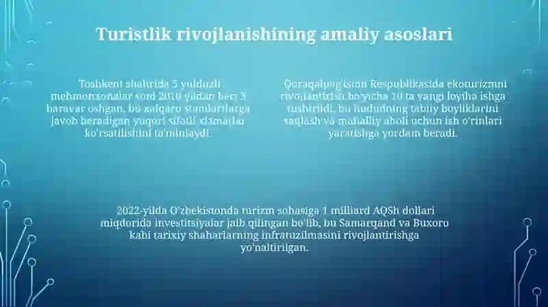Turizmni rivojlantirishning nazariy va amaliy asoslari 4