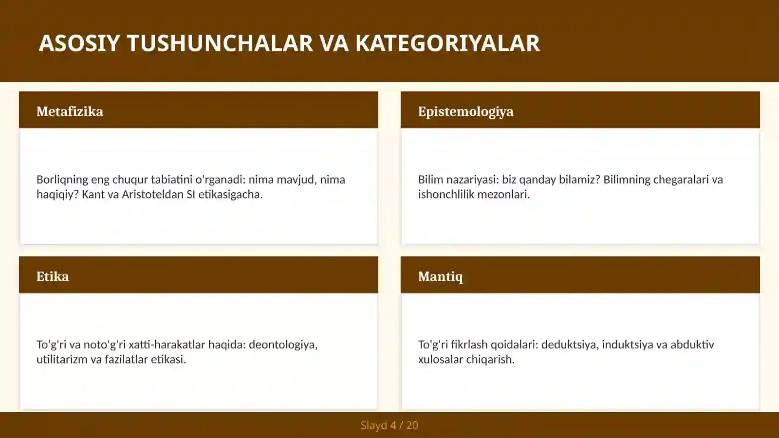Ontologiya: Borliq Nima? 4