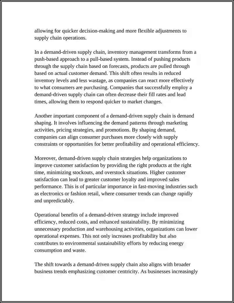 Demand-driven supply chain strategy 4