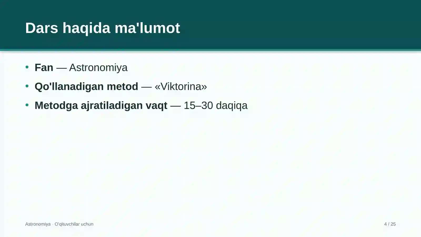astronomiya darslarida viktorina metodidan foydalanish 9278 4