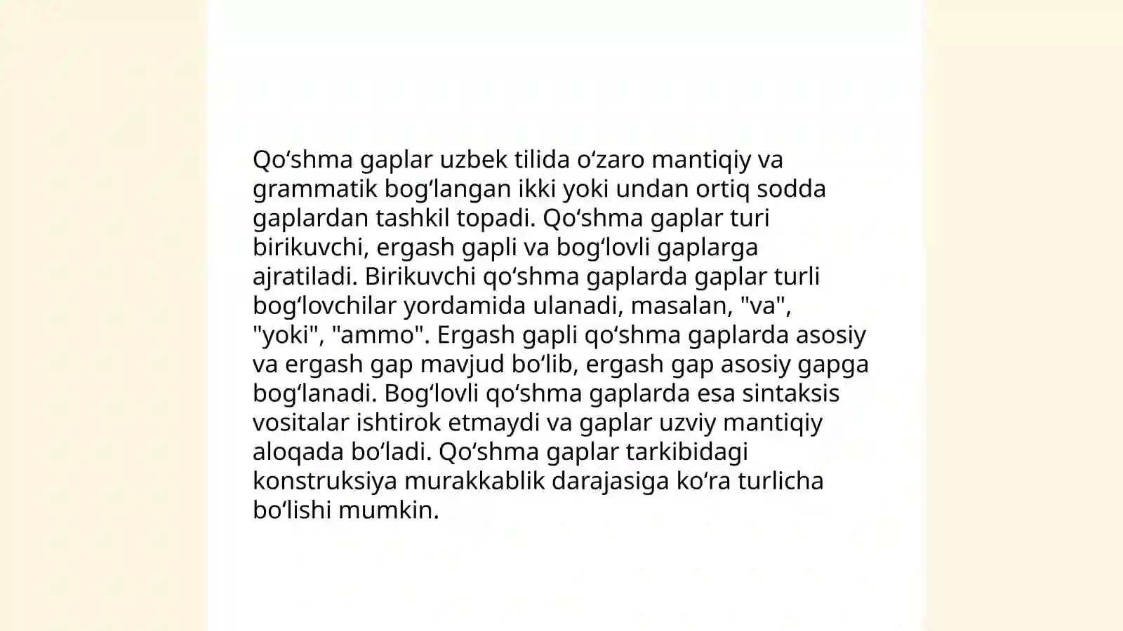 Qoʻshma gaplar 4