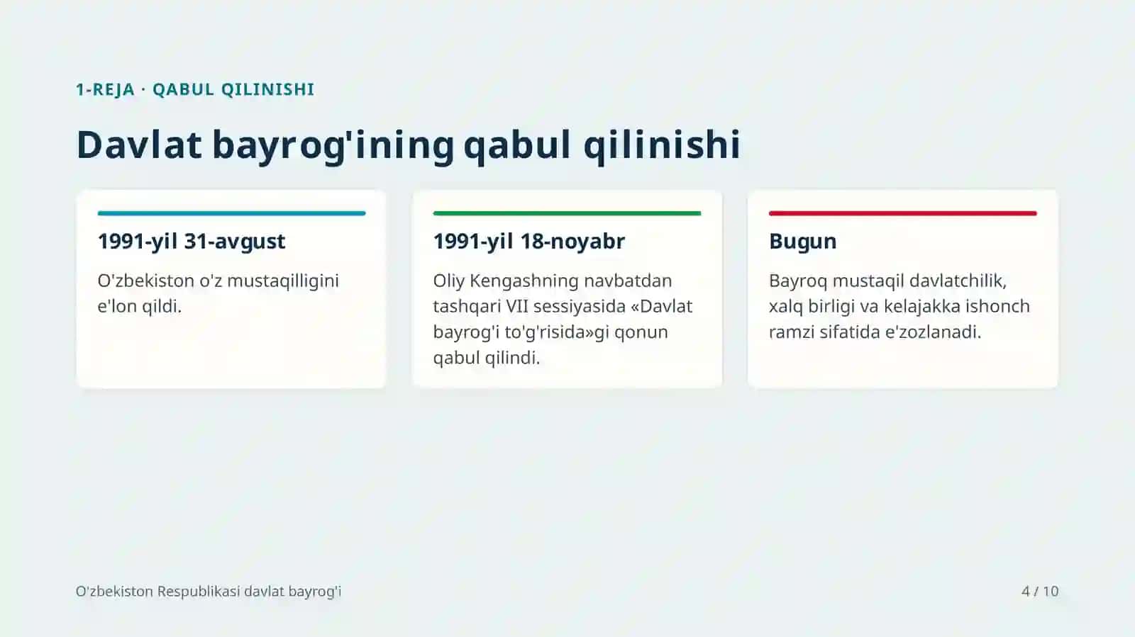 O'zbekiston Respublikasi davlat bayrog'i 4
