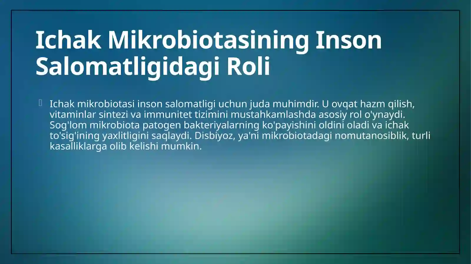 Ichak Mikrobiotasining ahamiyati va probiotiklarga ehtiyoj 4