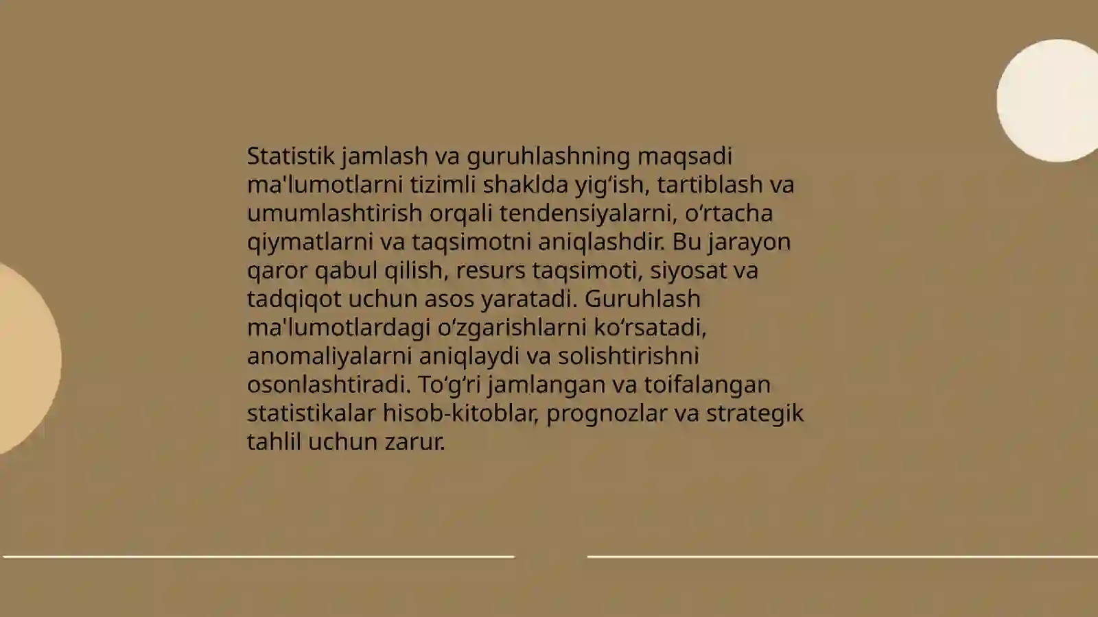 Statistik jamlash va guruhlash 4