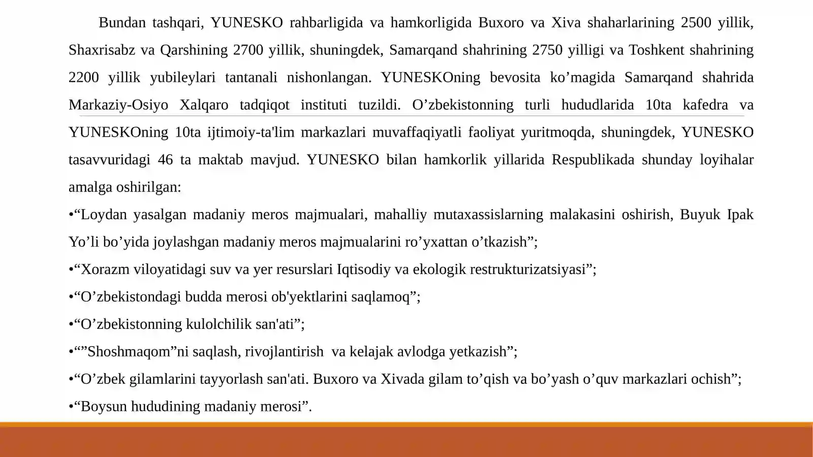 O‘ZBEKISTON VA YUNESKO MUNOSABATLARI 4