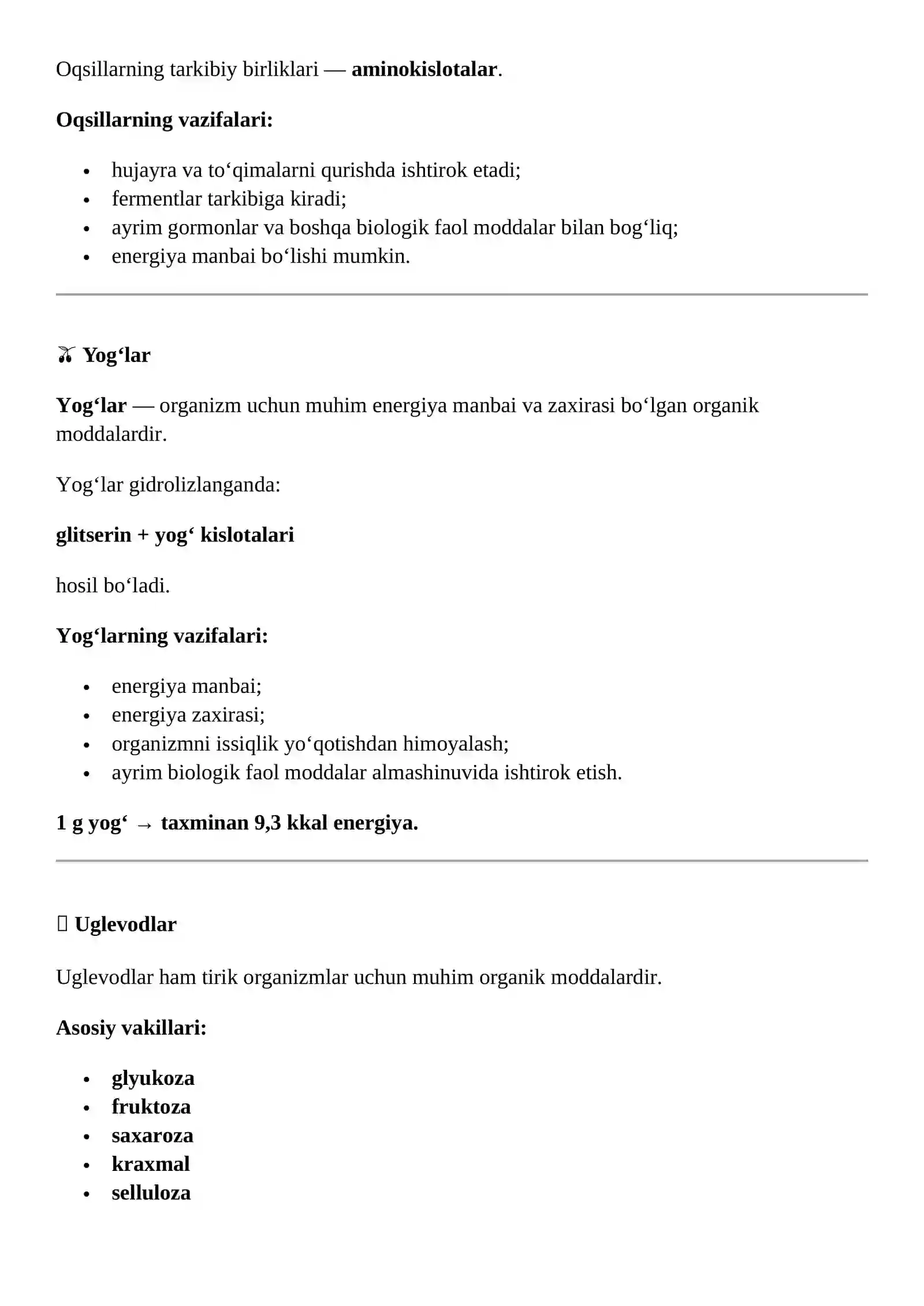 Oqsillar, yog‘lar va uglevodlar ishlanma 4