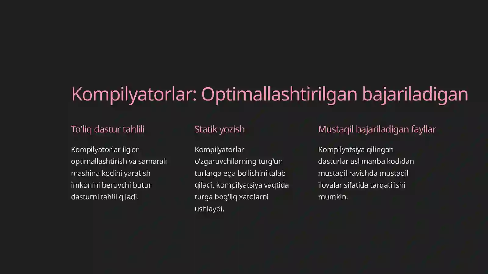 Tarjimonlar va kompilyatorlar 4