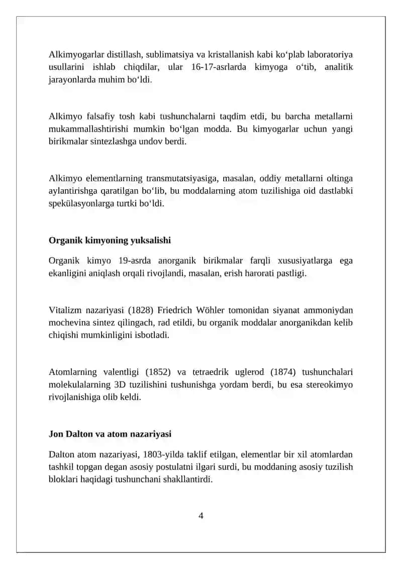 Umumiy kimyoning rivojlanishiga olimlarning hissasi 4