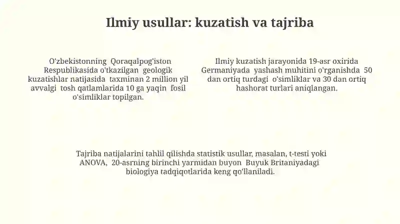 Ilmiy Bilimlar va uning metodlari 4