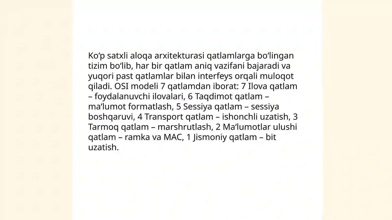 Axborot uzatish va taqsimlash tizimlari arxitekturasi 4