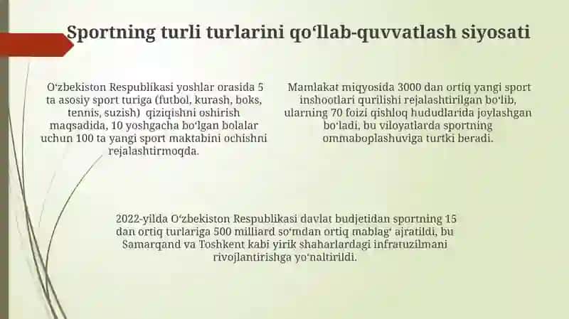 O'zbekiston Respublikasining jismoniy tarbiya va sportga oid direktiv hujjatlari 4