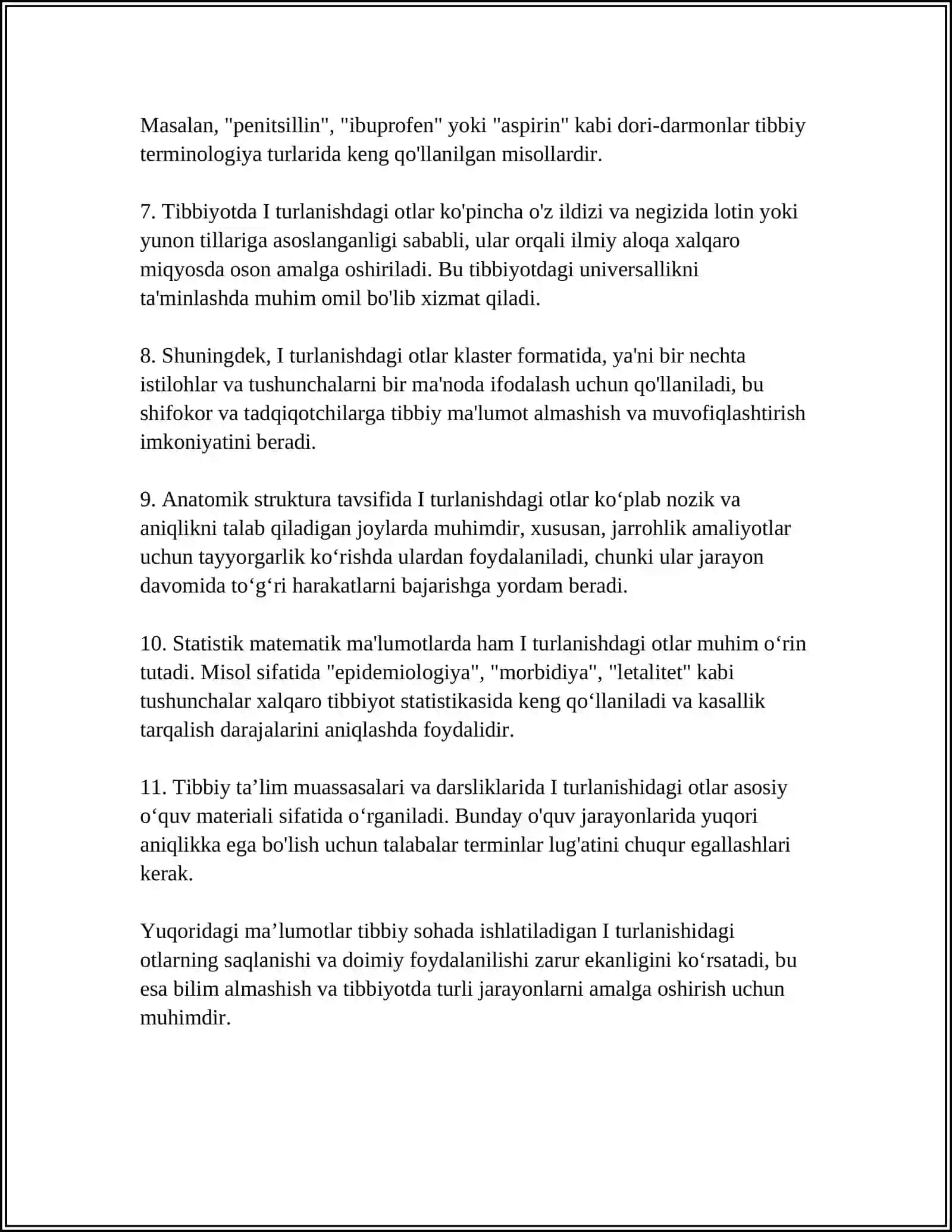 I VA LL TURLANISHDAGI OTLAR(TIBBIY TERMINLAR MISOLDA) 4