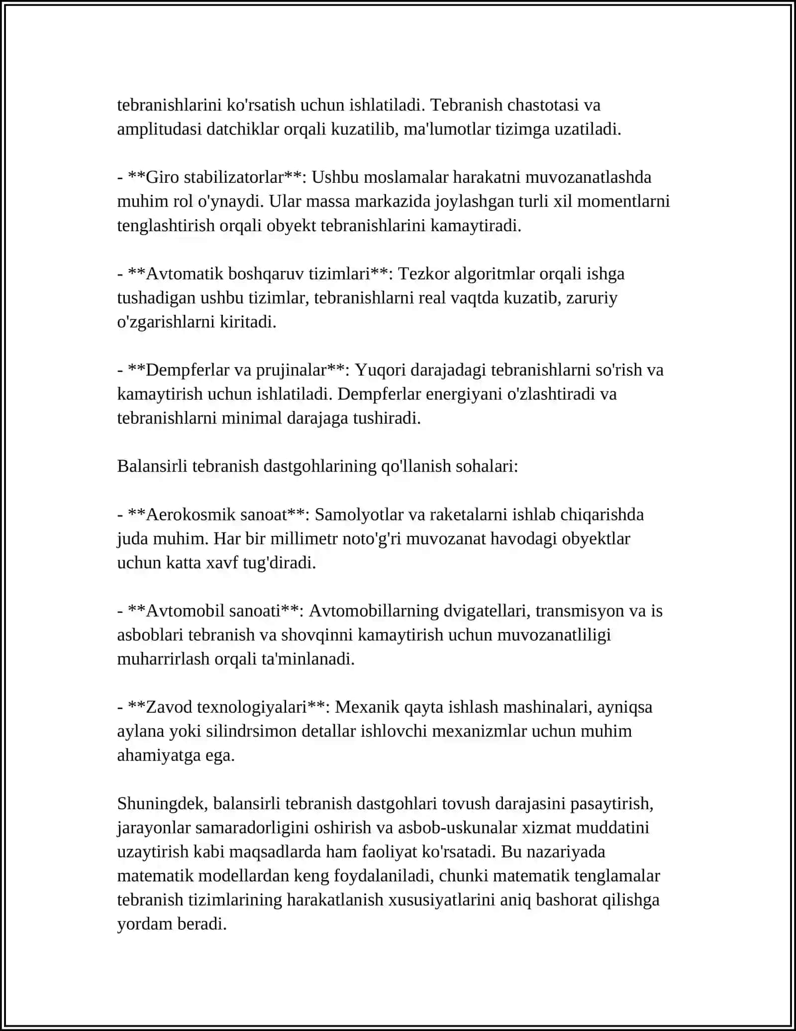 BALANSIRLI,BAANSIRSIZ, QO'SHMA VA ZAJIRLI TEBRANMA DASTGOH 4