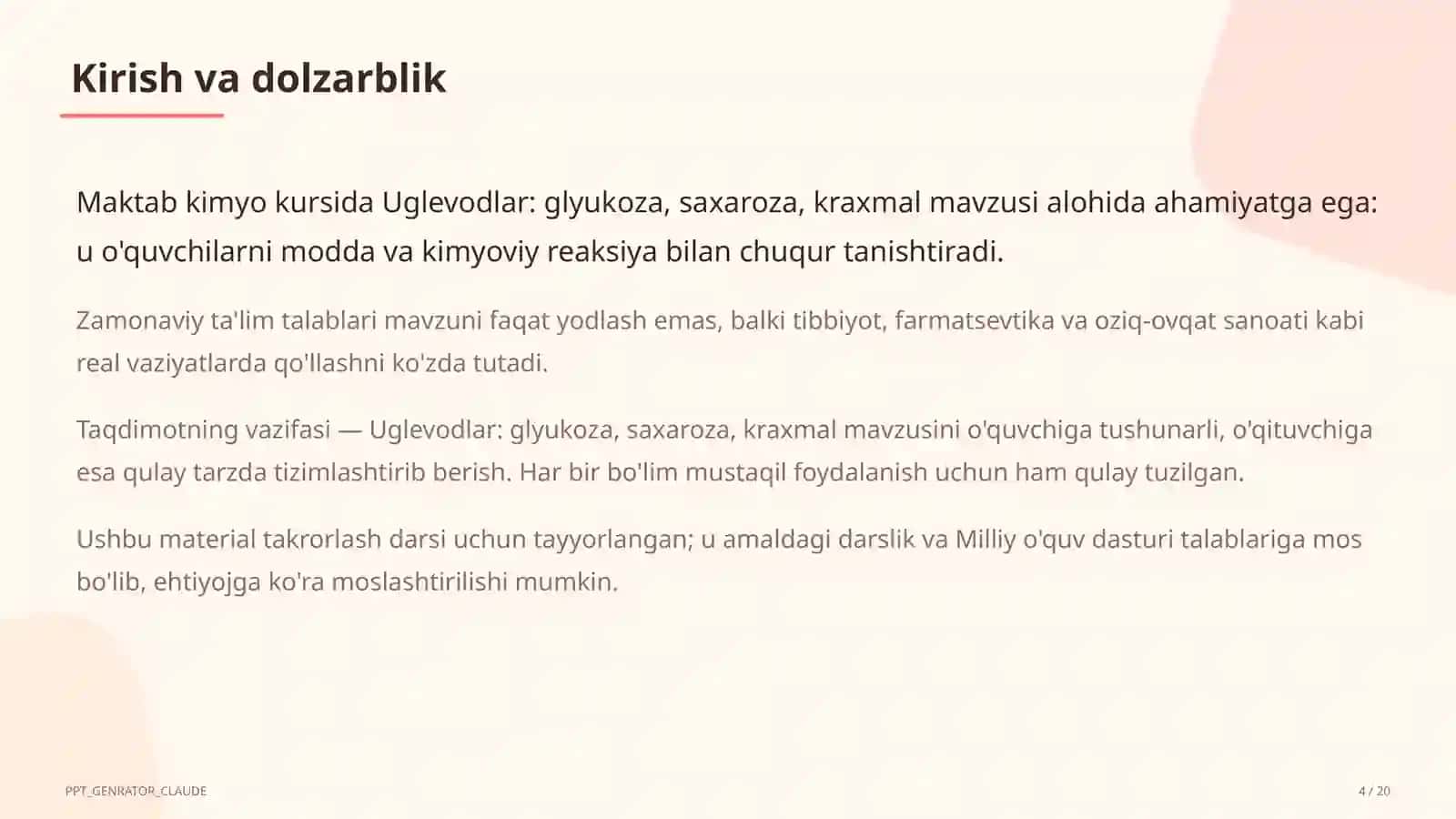 Uglevodlar: glyukoza, saxaroza, kraxmal (11-sinf) 4