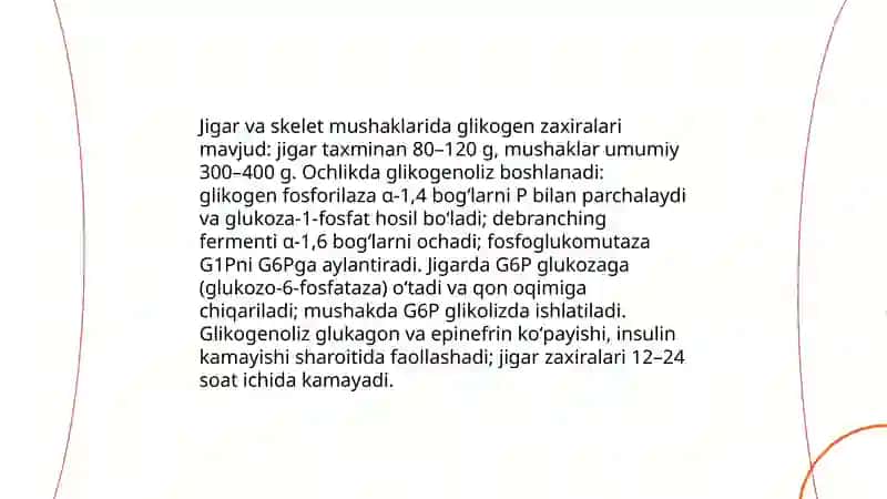 Ochlikda karbonsuvlar, yogʻlar va oqsillar almashinuvining buzilishi 4