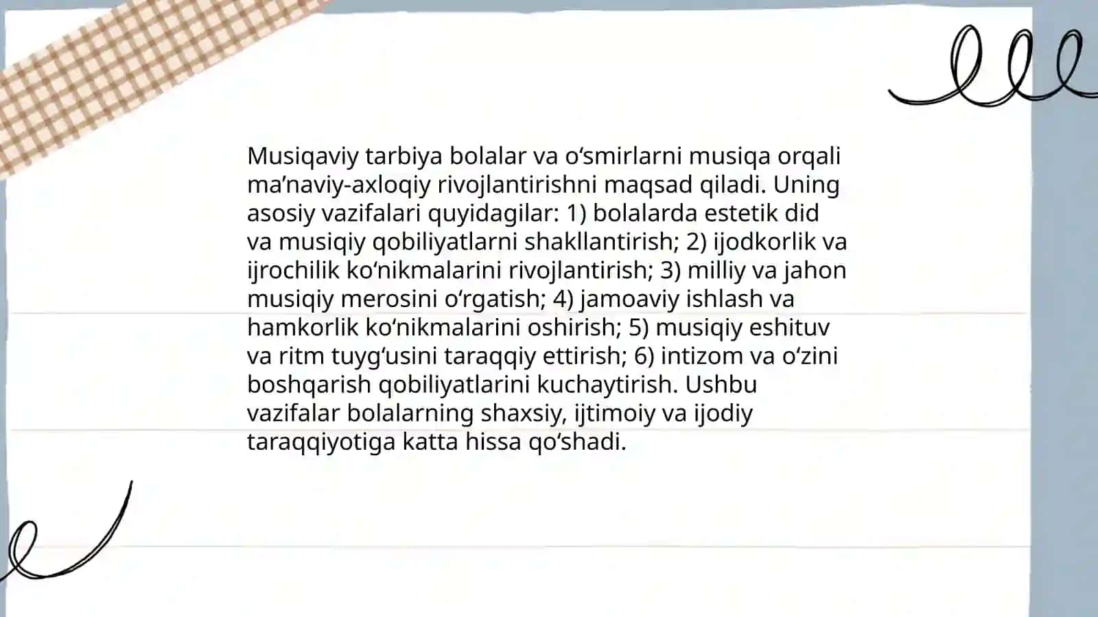 Maktabgacha taʼlim tashkilotida musiqaviy tarbiyaning maqsad va vazifalari 4