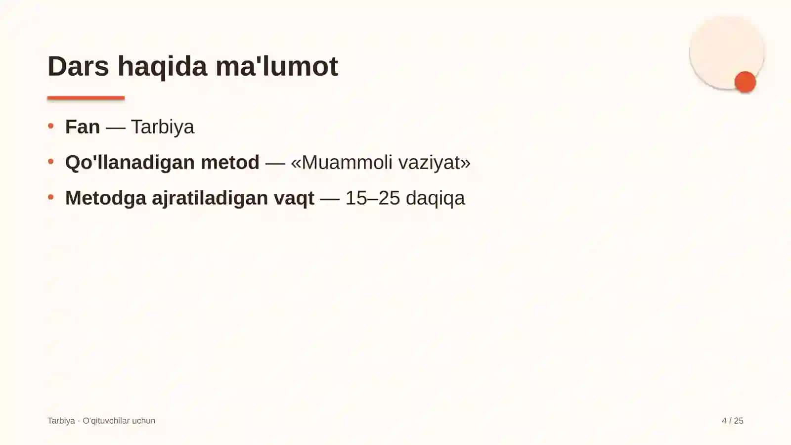 tarbiya darslarida muammoli vaziyat metodidan foydalanish 9830 4