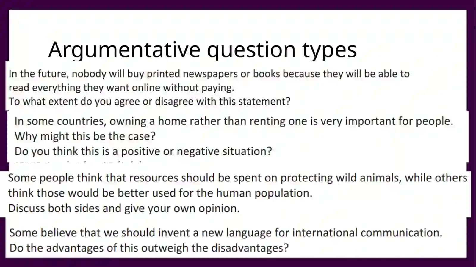 Writing Task 2: Developing Opposing Ideas 4