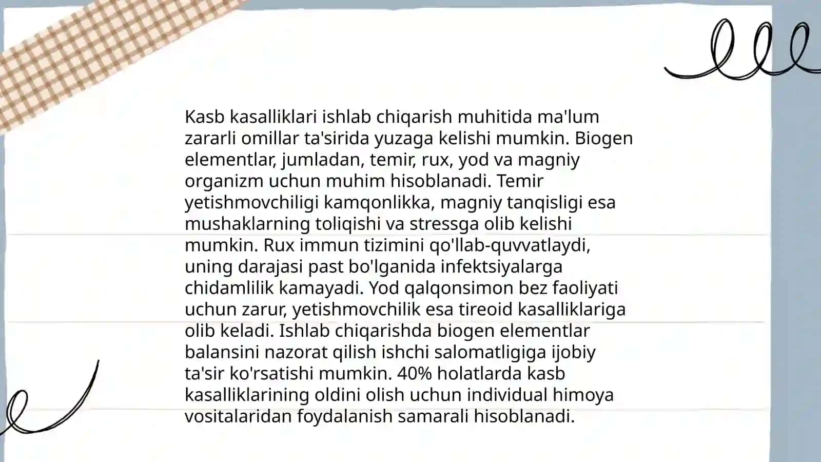 Biogen elementlar konsentratsiyasi o’zgarishi bilan bog’liq bo’lgan endemik va kasb kasalliklari 4