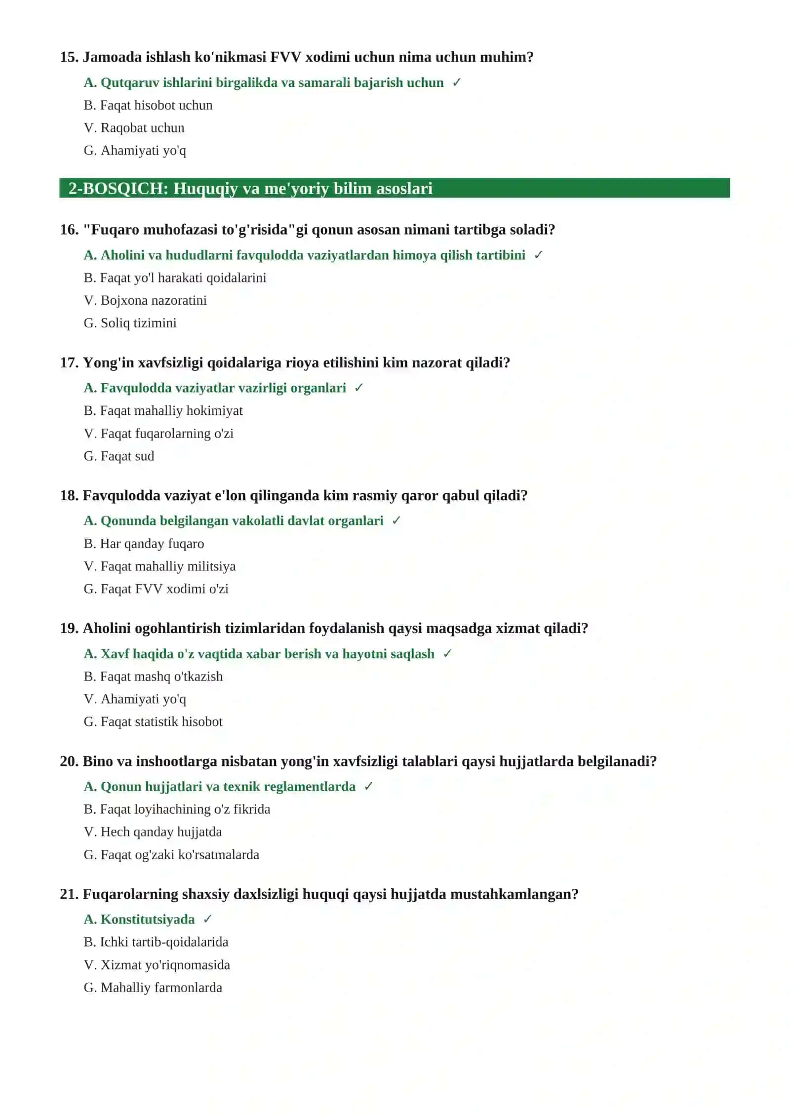 FVV test savollari 4