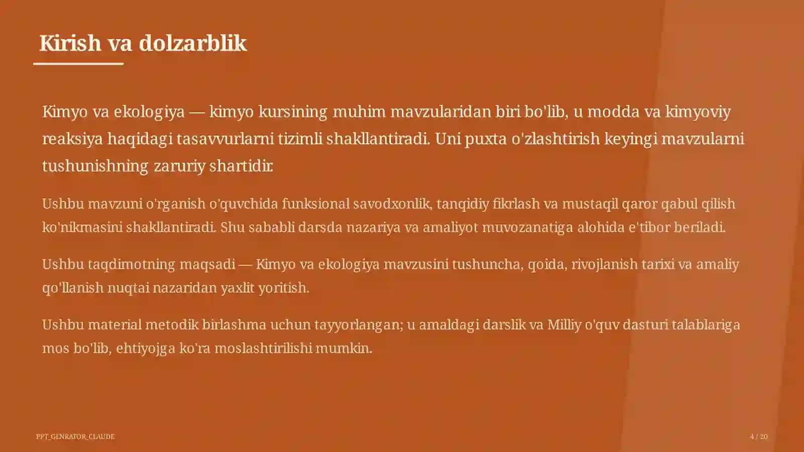 Kimyo va ekologiya (11-sinf) 4