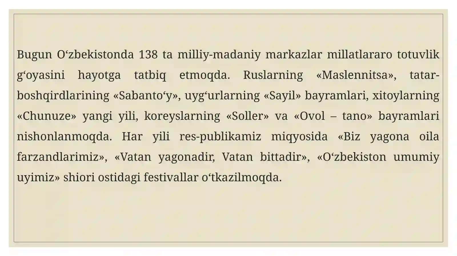 O’zbekistondamillatlararomunosabatlarvabag’rikenglik 4