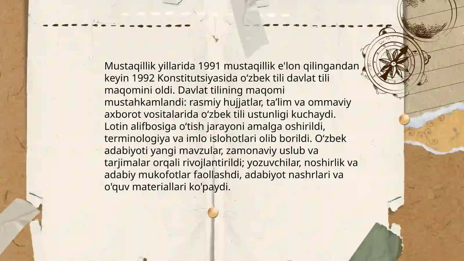 Mustaqillik yillarida O'zbekistondagi manaviy va madaniy rivojlanishi 4