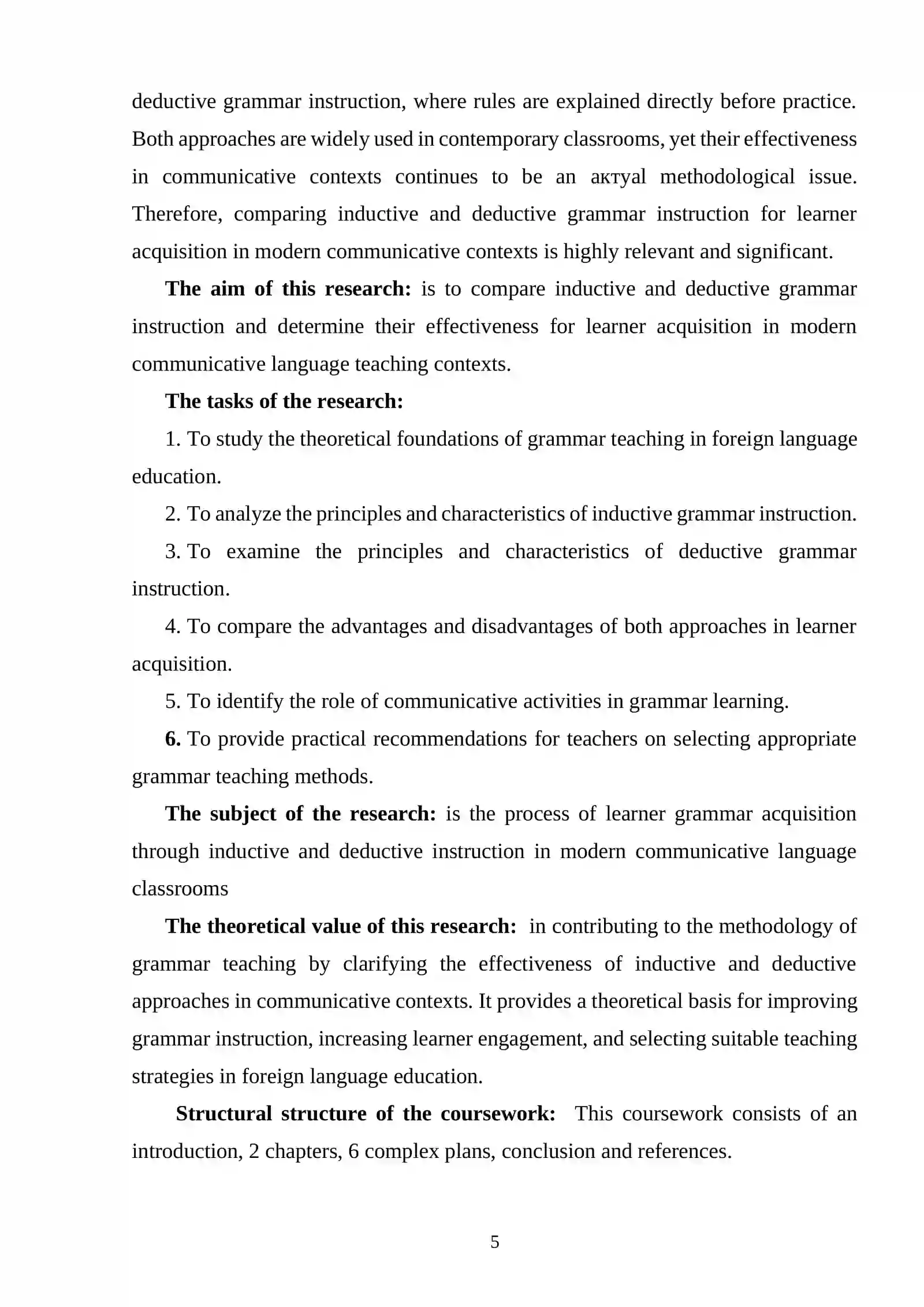 Inductive vs. Deductive Grammar Instruction for Learner Acquisition in Modern Communicative Contexts 4