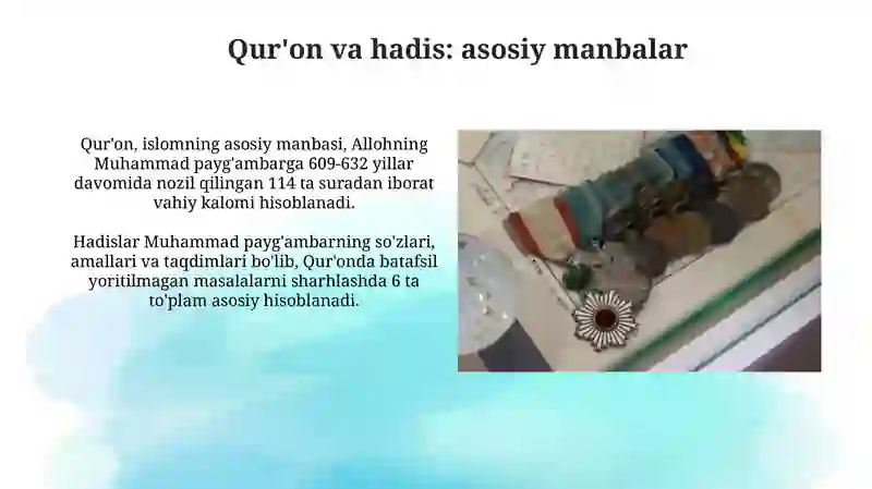 Islom dini tarixi va gʻoyalari 4
