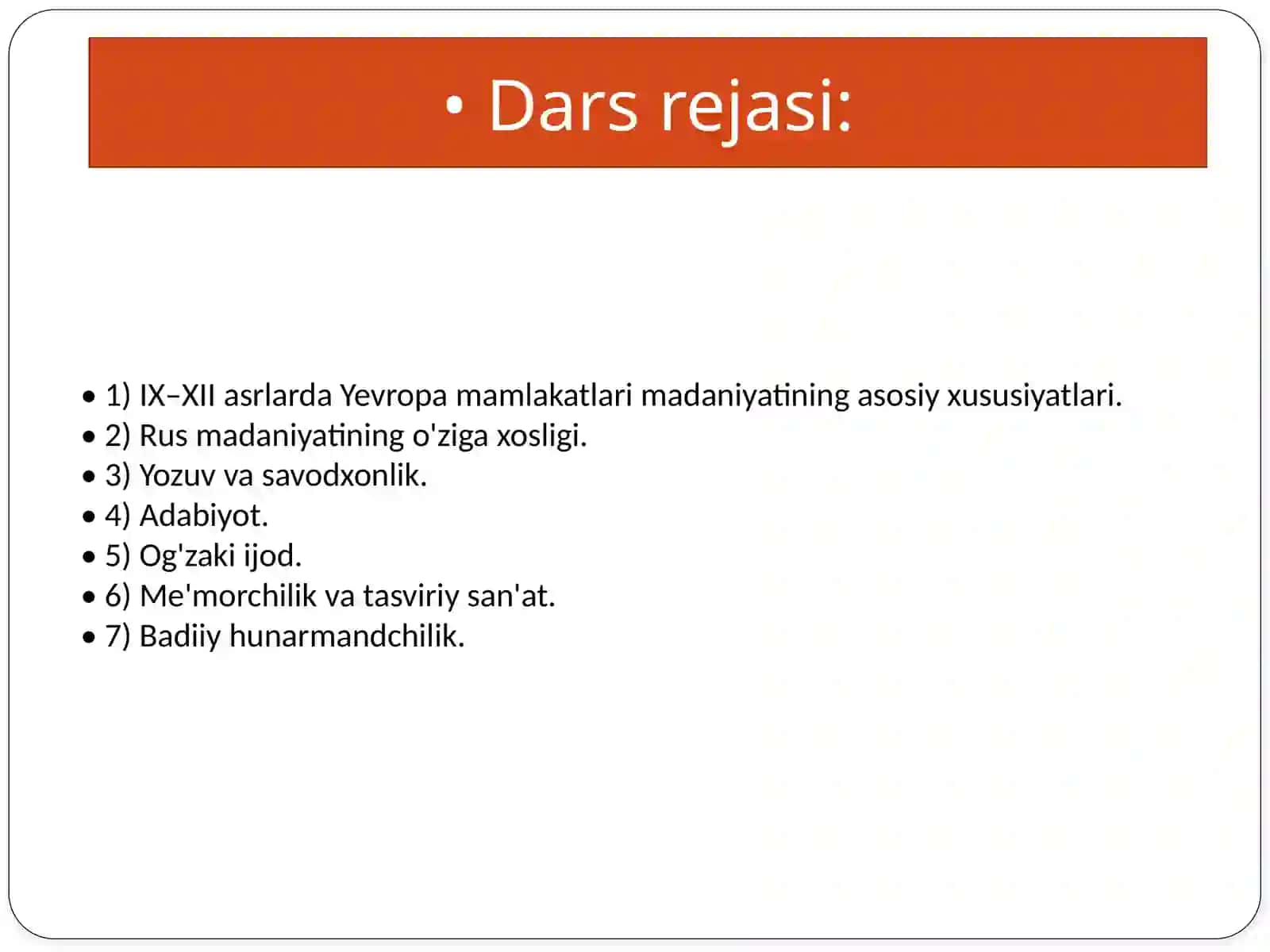 Tarix - Yevropa madaniy makoni va Rus madaniyati (6-sinf) 4