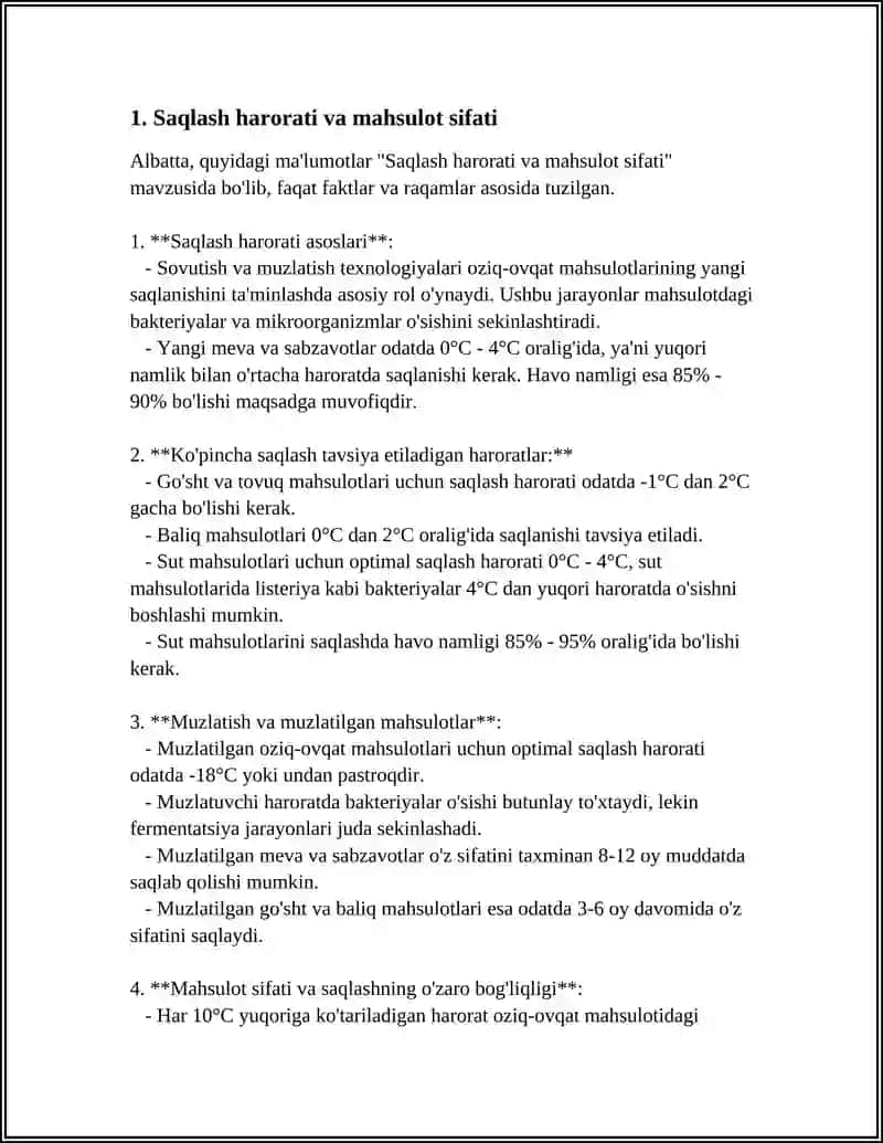 MAHSULOT SIFATIGA TA'SIR ETUVCHI SAQLASH VA TASHISH SHAROITLARI 4