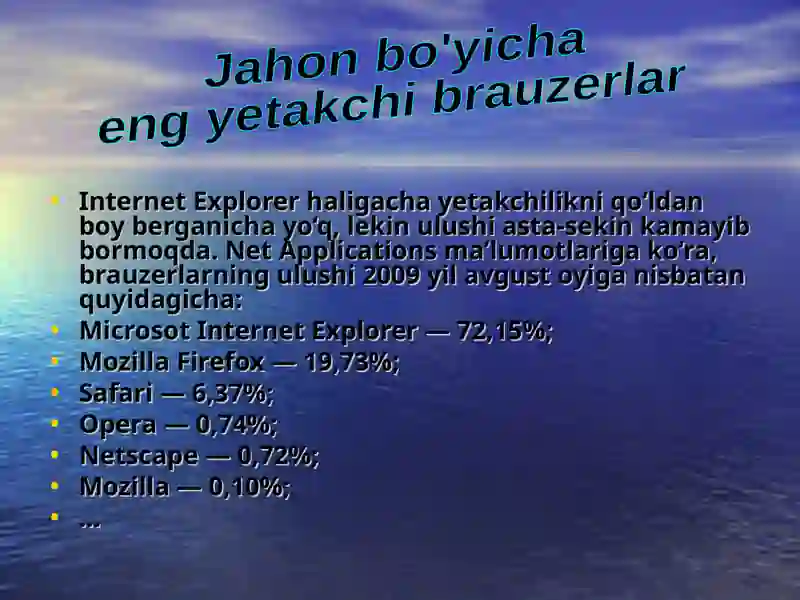 Veb brauzerlar,Internetda axborot qidiruv tizimi 4