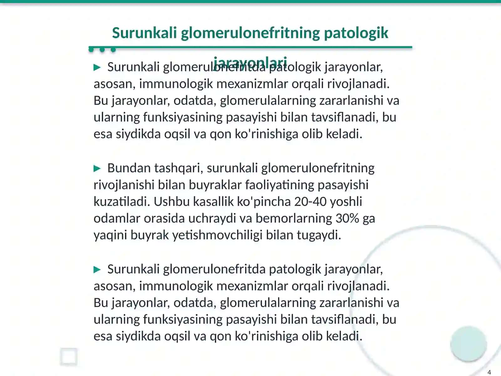 Otkir va surunkali glomerulonefrit 4