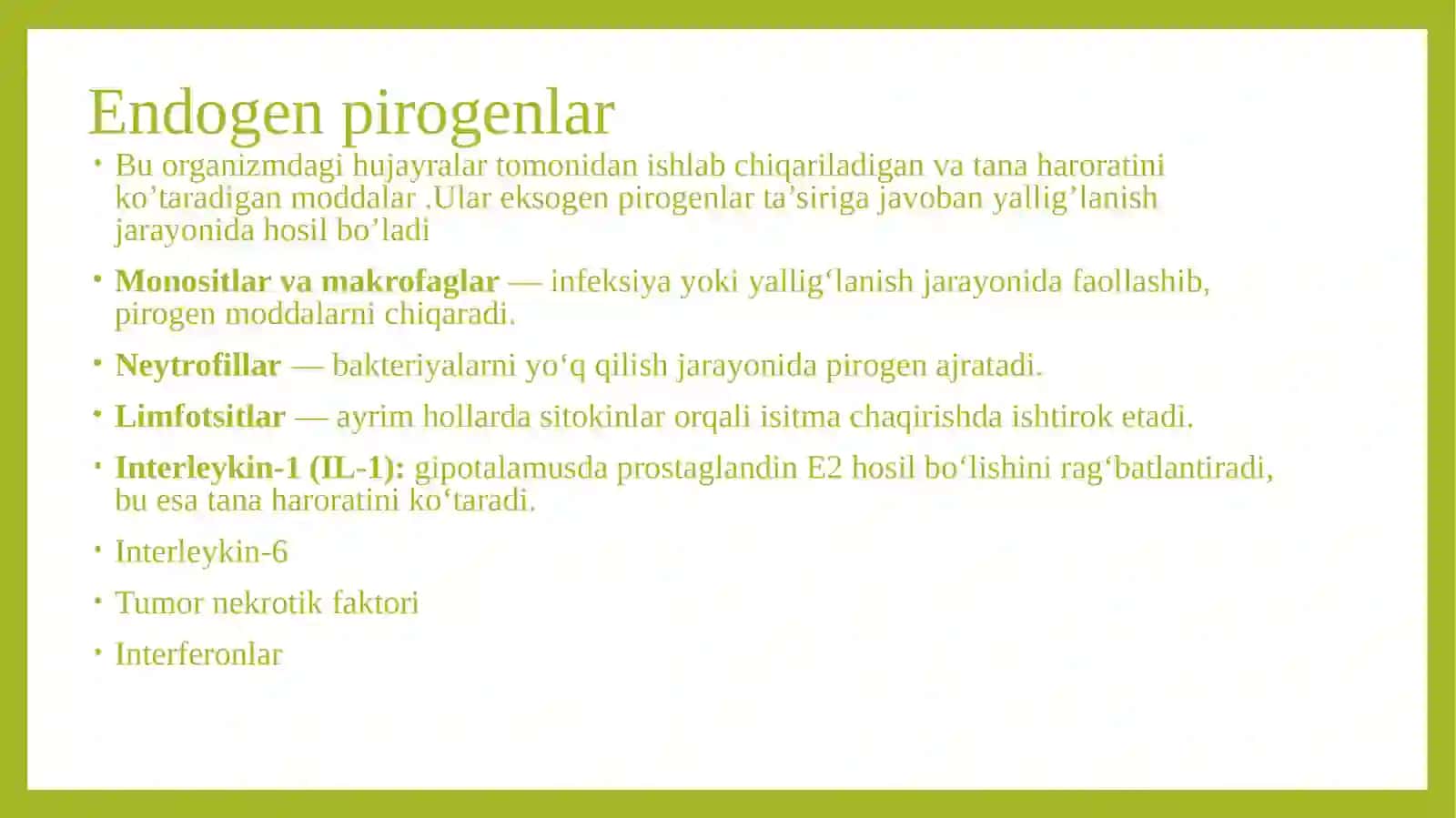 Xolboyeva Zebinisoning “Pirogen moddalar termoregulyatsiya jarayonida giyohi” mavzusi 4