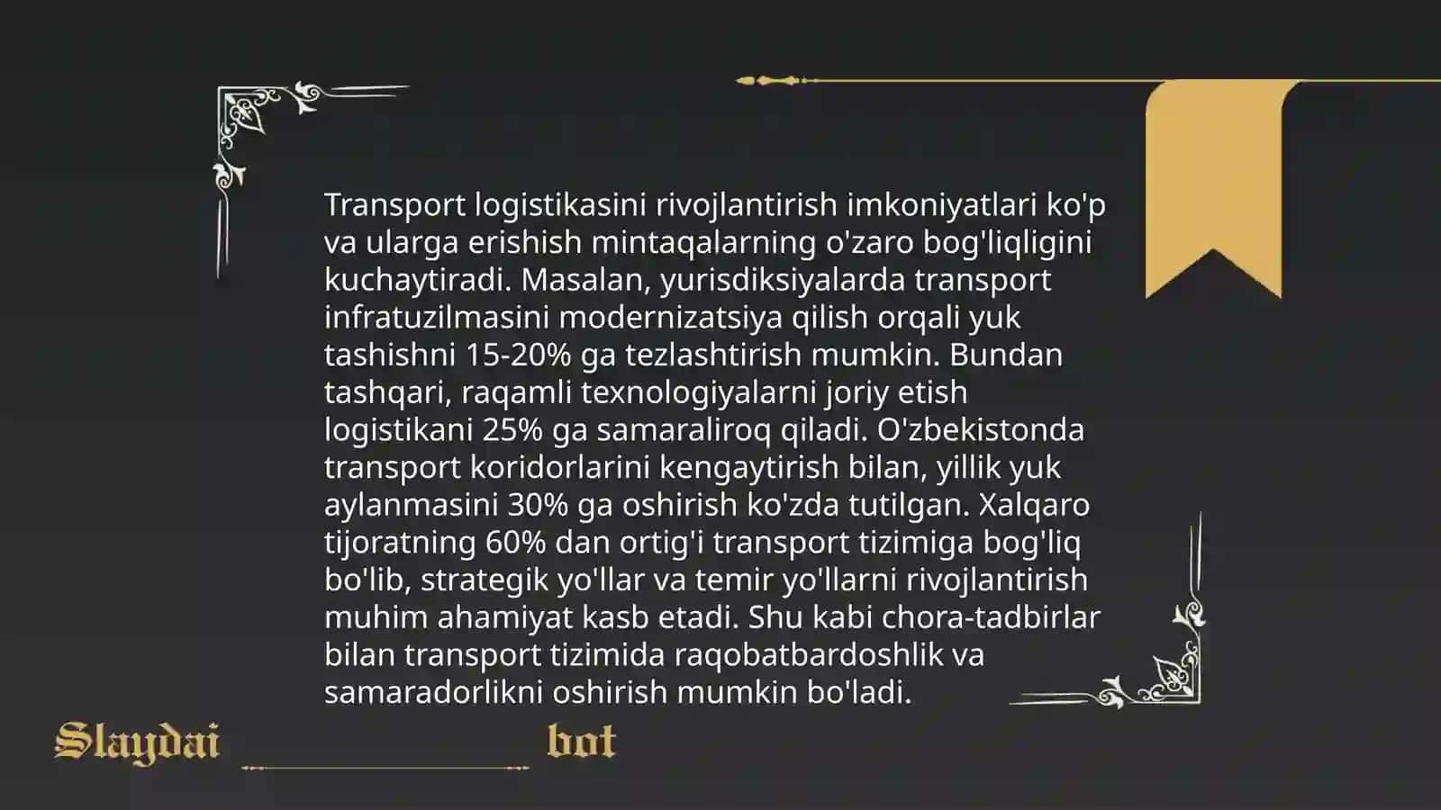 Bozor infratuzilmasini rivojlantirish ish va iqtisodiyotni modernizatsiya qilish haqida xulosa 4